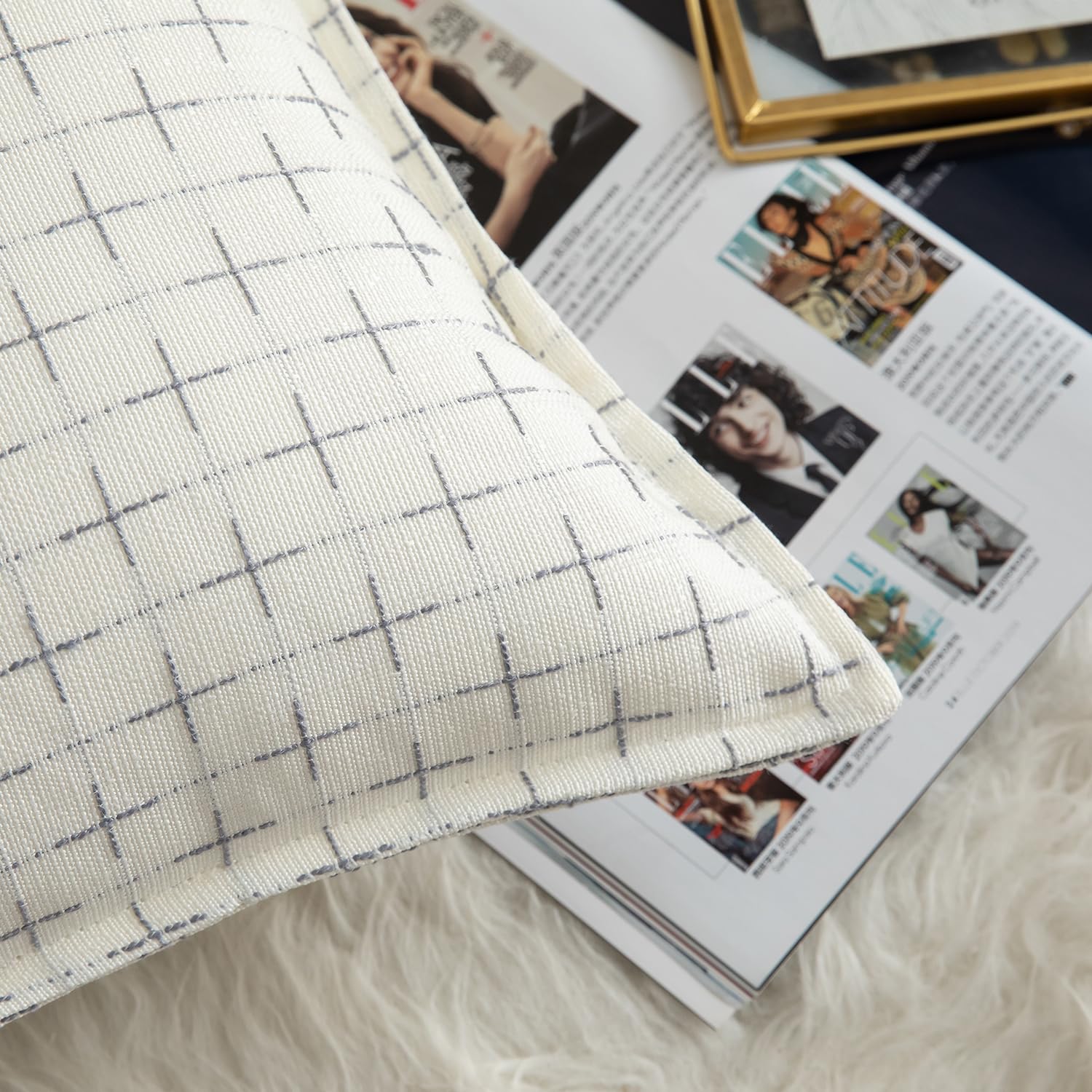 Foto 2 | Fundas De Almohada Mandioo De Lino De Arpillera, 30 X 50 Cm, Paquete De 2 Unidades, Color Blanco - Venta Internacional.