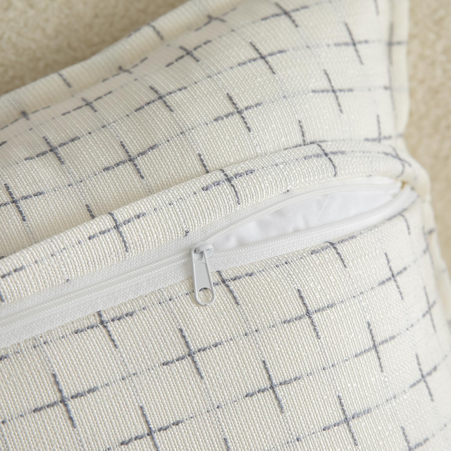 Foto 4 pulgar | Fundas De Almohada Mandioo De Lino De Arpillera, 30 X 50 Cm, Paquete De 2 Unidades, Color Blanco - Venta Internacional.