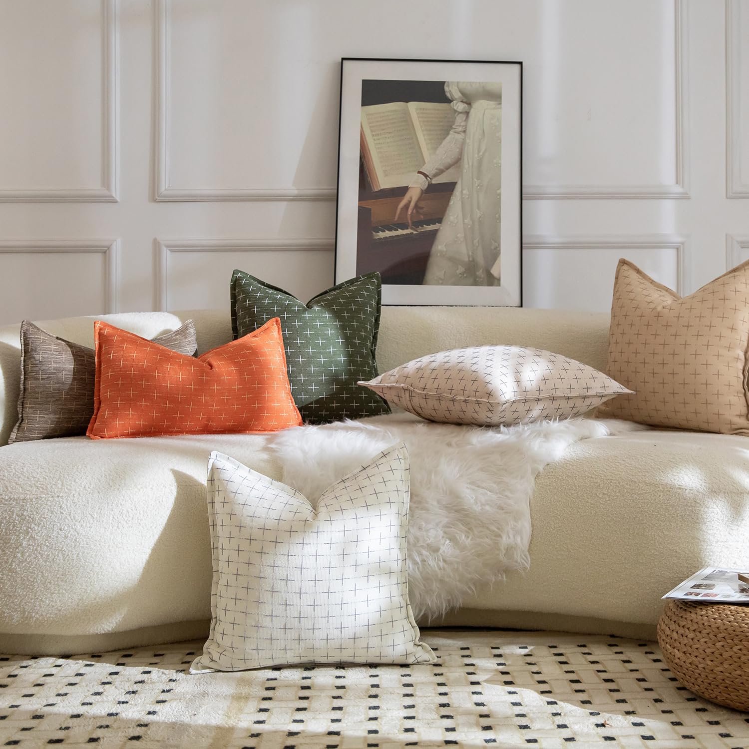 Foto 6 | Fundas De Almohada Mandioo De Lino De Arpillera, 30 X 50 Cm, Paquete De 2 Unidades, Color Beige - Venta Internacional.