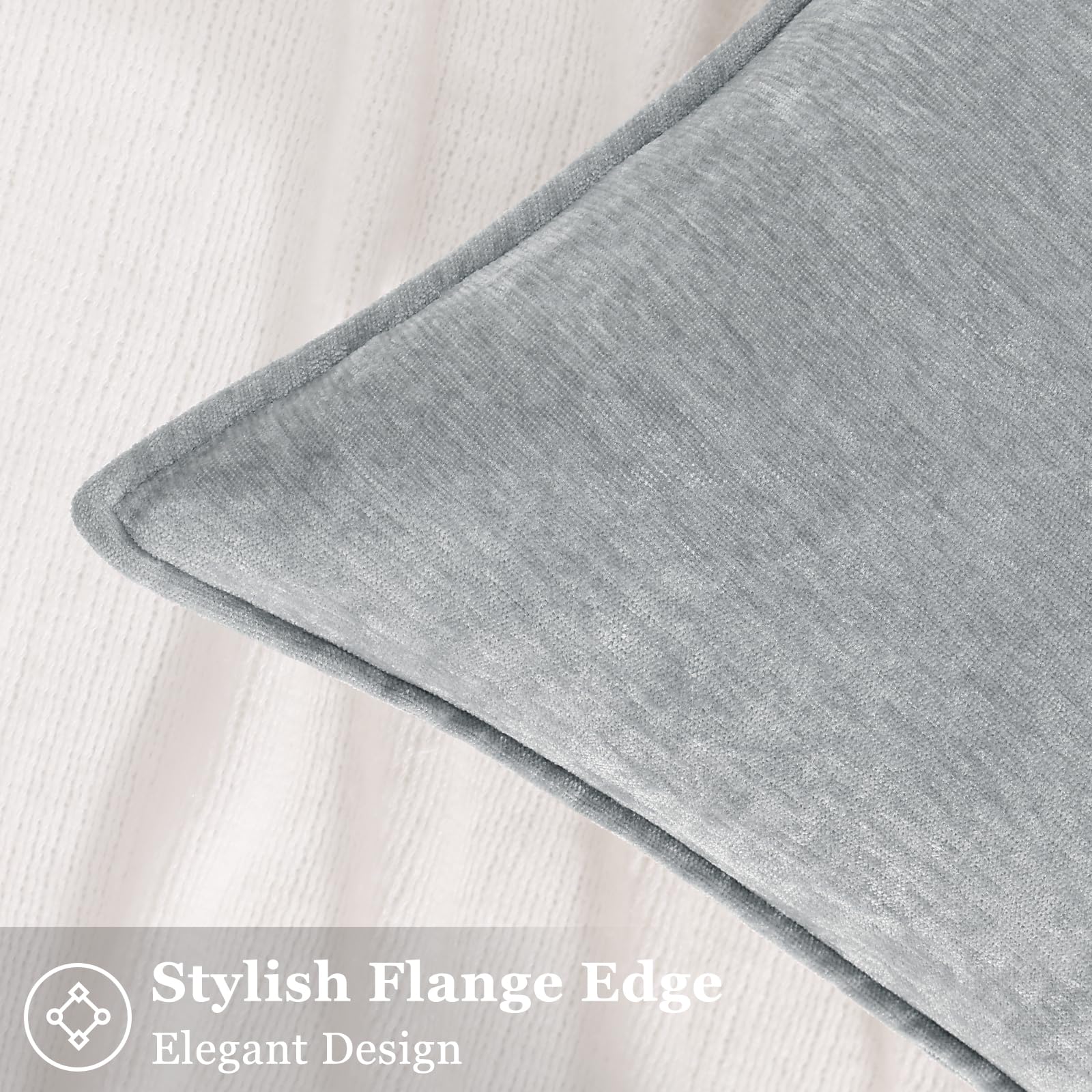 Foto 3 | Fundas De Almohada Decoruhome Chenille, 26 X 26 Cm, Juego De 2 Unidades, Ultimate Grey - Venta Internacional.