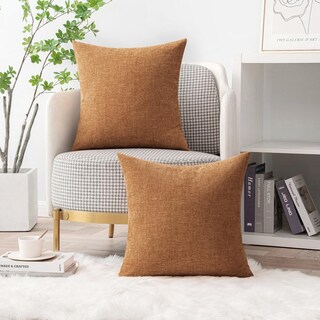 Foto 6 | Fundas De Almohada Miulee De Chenilla Marrón, 50 X 50 Cm, Paquete De 2 - Venta Internacional.