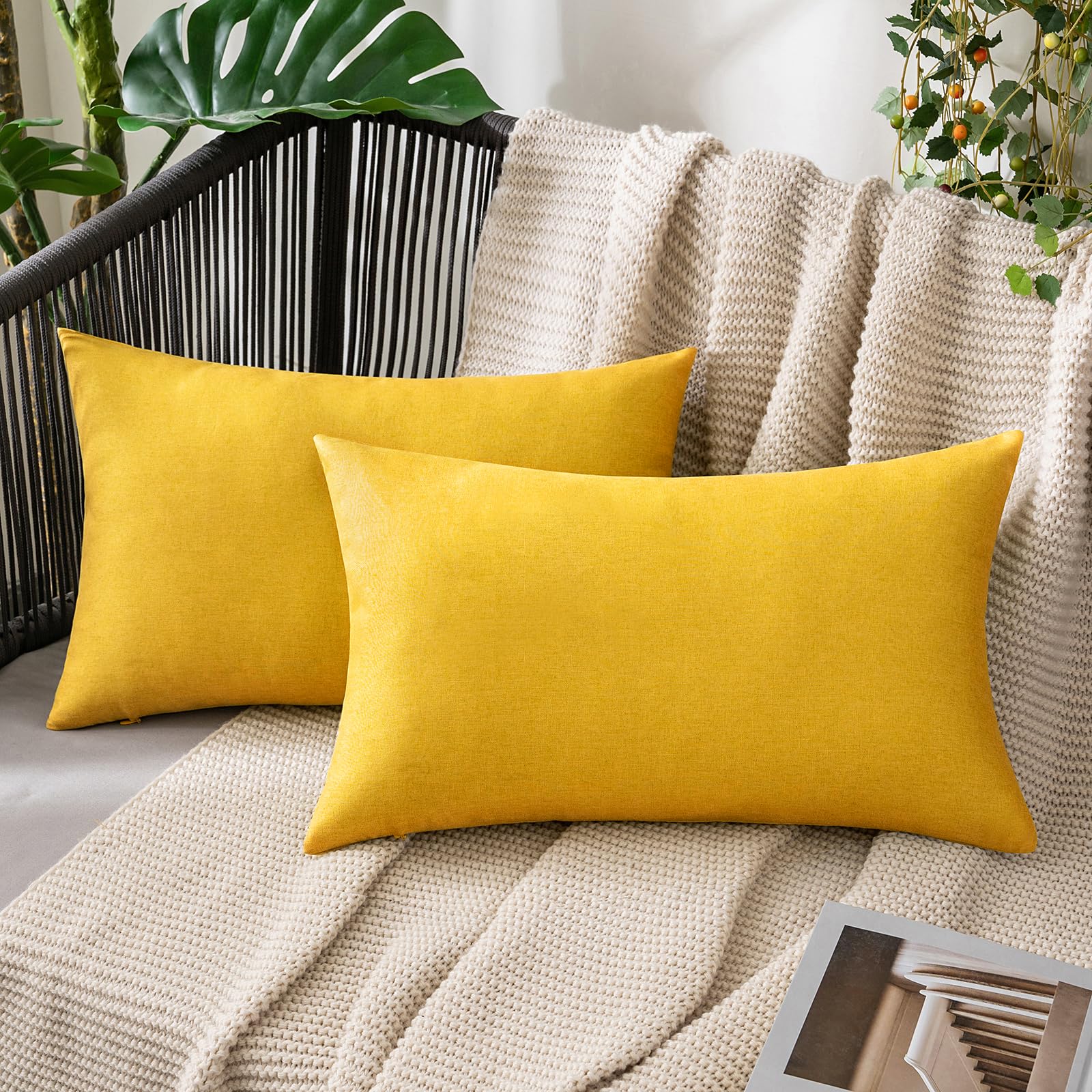 Fundas De Almohada Miulee Impermeables De Lino Sintético Primaveral De 30 X 50 Cm - Venta Internacional.