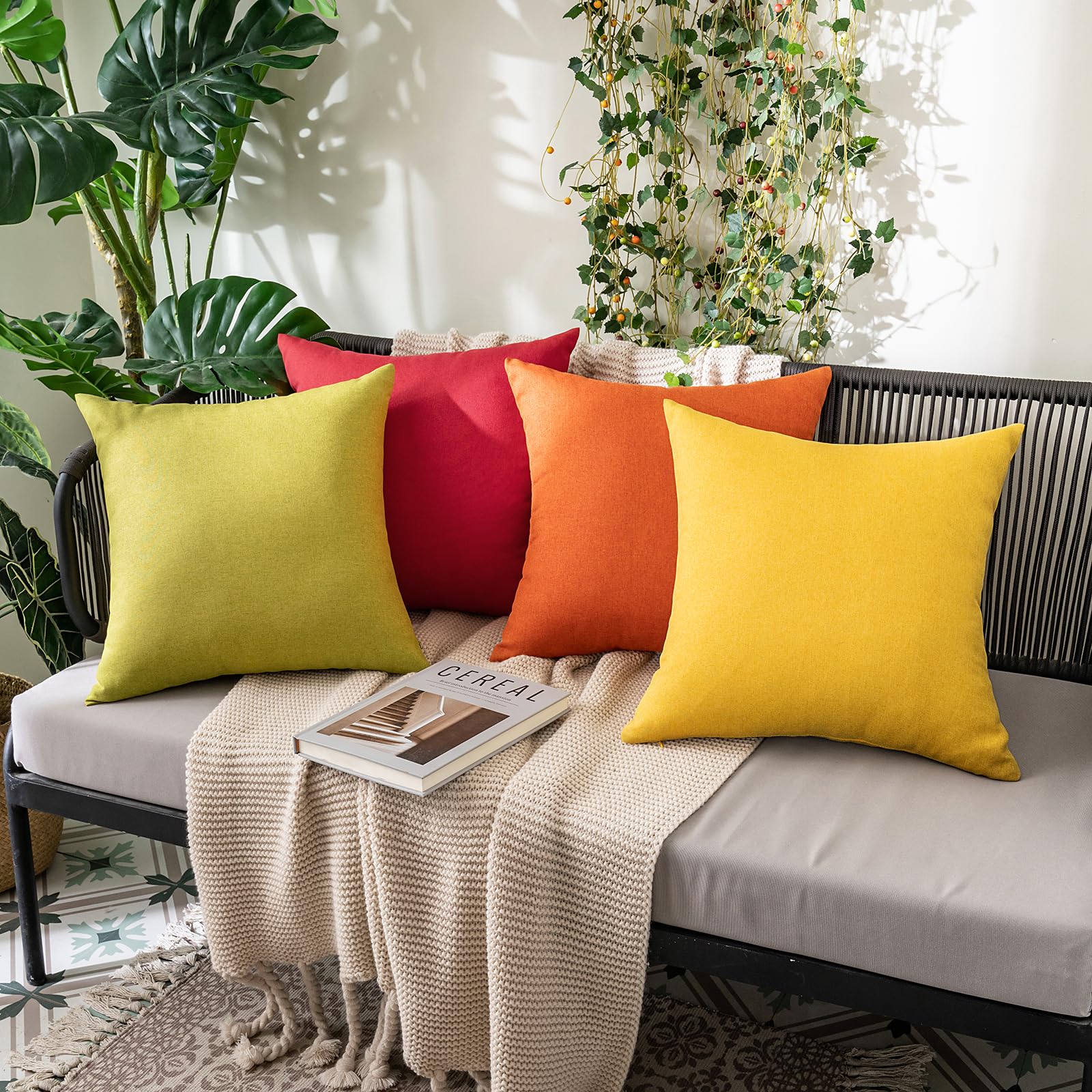 Foto 4 | Fundas De Almohada Miulee Impermeables De Lino Sintético Primaveral De 30 X 50 Cm - Venta Internacional.