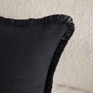 Foto 2 | Fundas De Almohada Mandioo De Algodón Neutro Con Flecos De 45 X 45 Cm, Color Negro (2) - Venta Internacional.