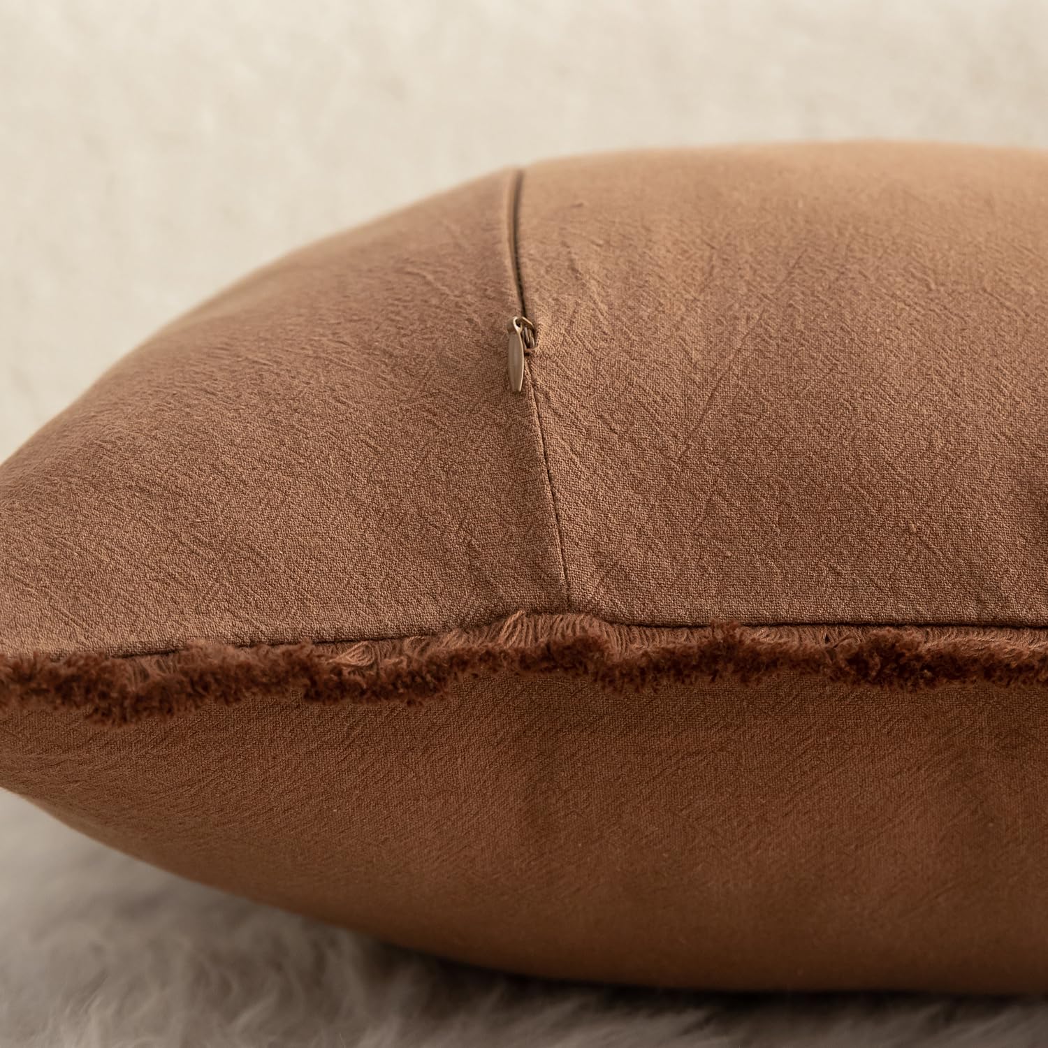 Foto 4 pulgar | Fundas De Cojín Mandioo De Algodón Neutro Con Flecos De 45 X 45 Cm - Venta Internacional.