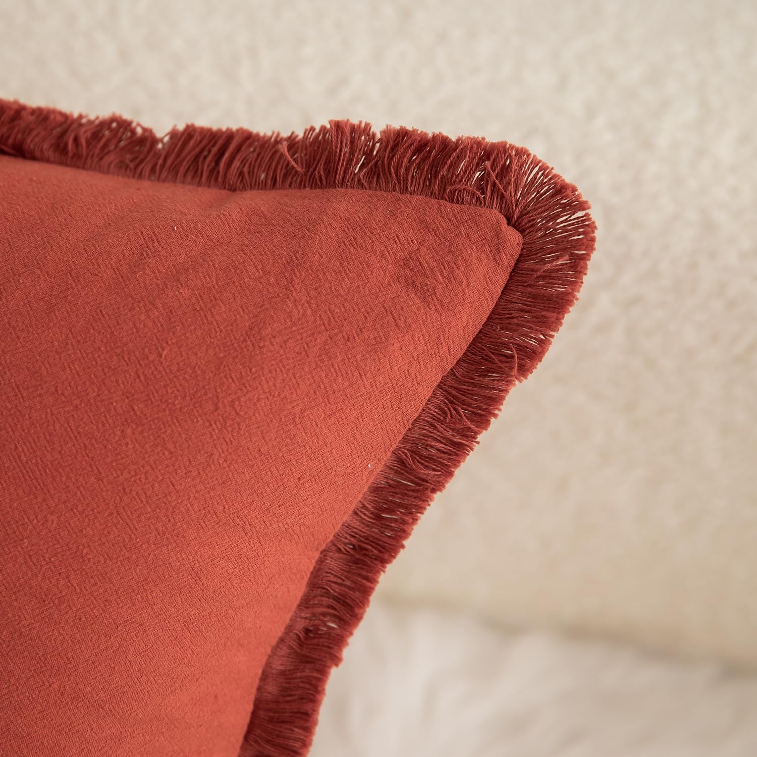 Foto 3 pulgar | Fundas De Almohada Mandioo De Algodón Neutro Con Flecos De 45 X 45 Cm, Juego De 2 - Venta Internacional.