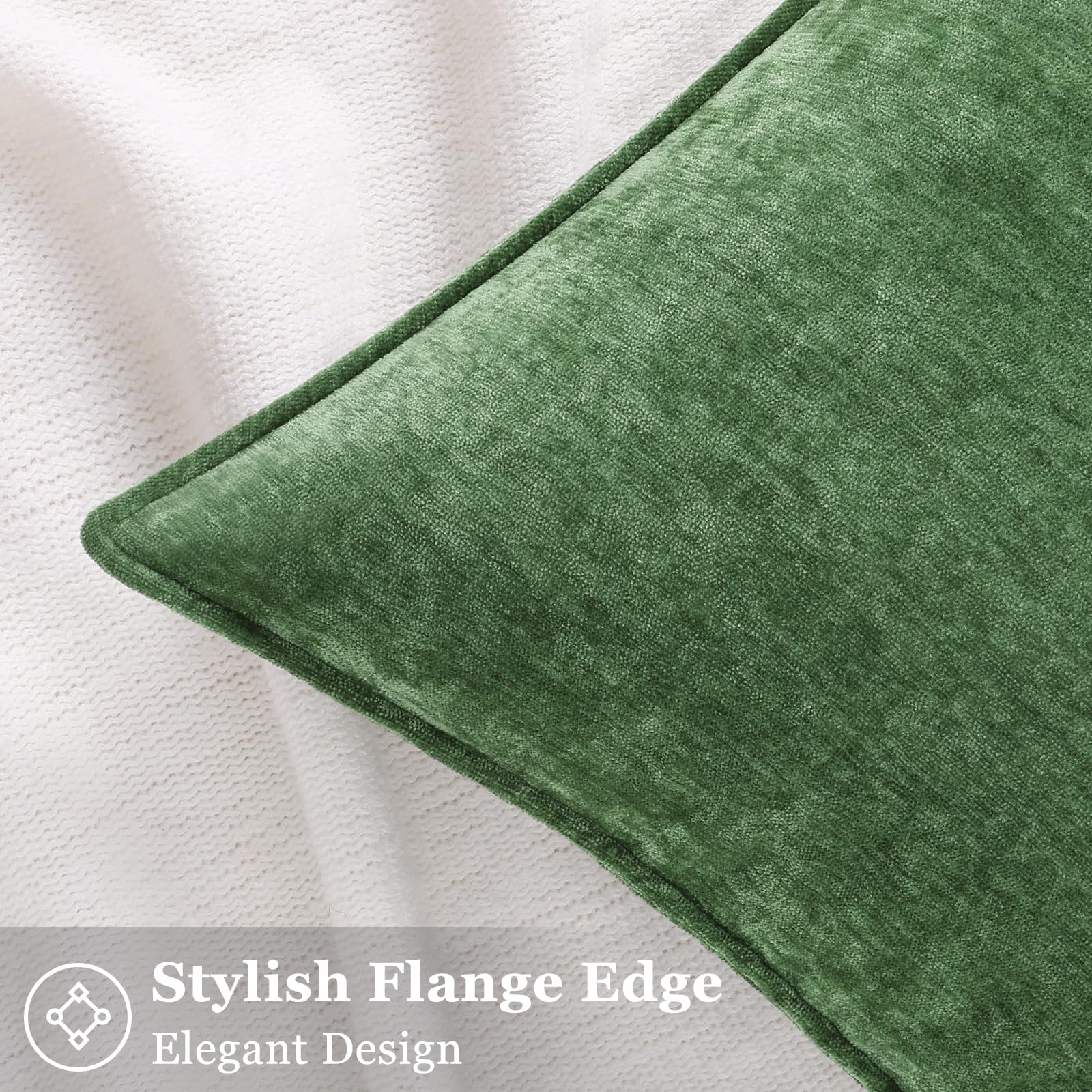 Foto 3 | Fundas De Almohada Decoruhome Spring Chenille, 60 X 60 Cm, Color Verde Musgo - Venta Internacional.