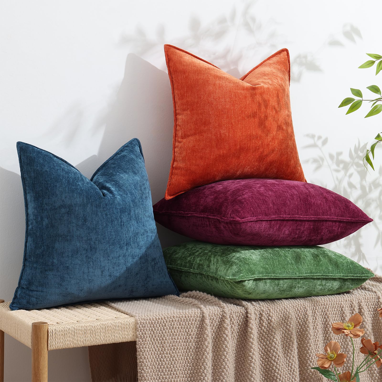 Foto 5 | Fundas De Almohada Decoruhome Spring Chenille, 60 X 60 Cm, Color Verde Musgo - Venta Internacional.