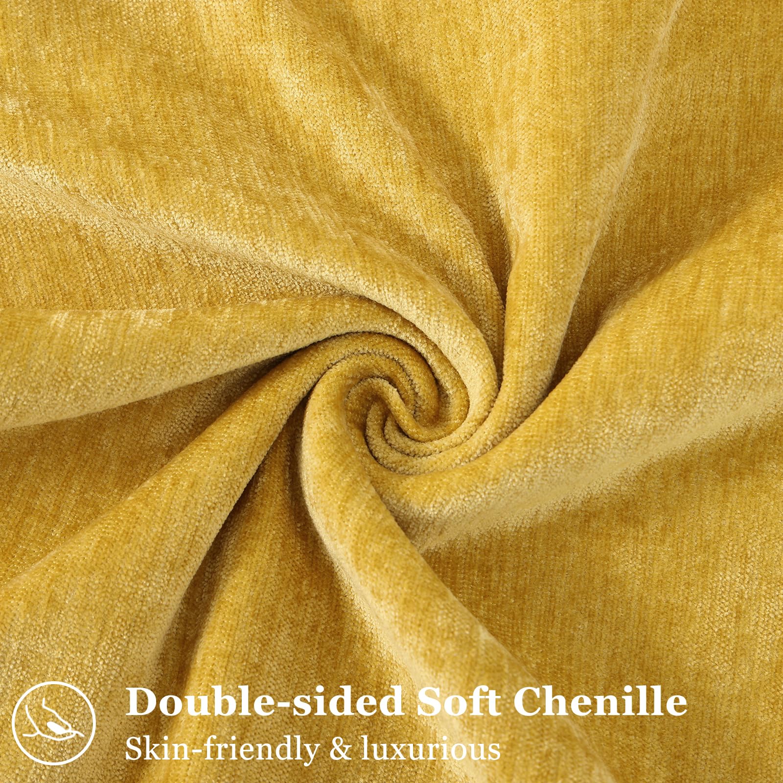 Foto 2 | Fundas De Almohada Decoruhome Chenille, 22 X 22 Cm, Juego De 2 Unidades, Color Amarillo Mineral - Venta Internacional.