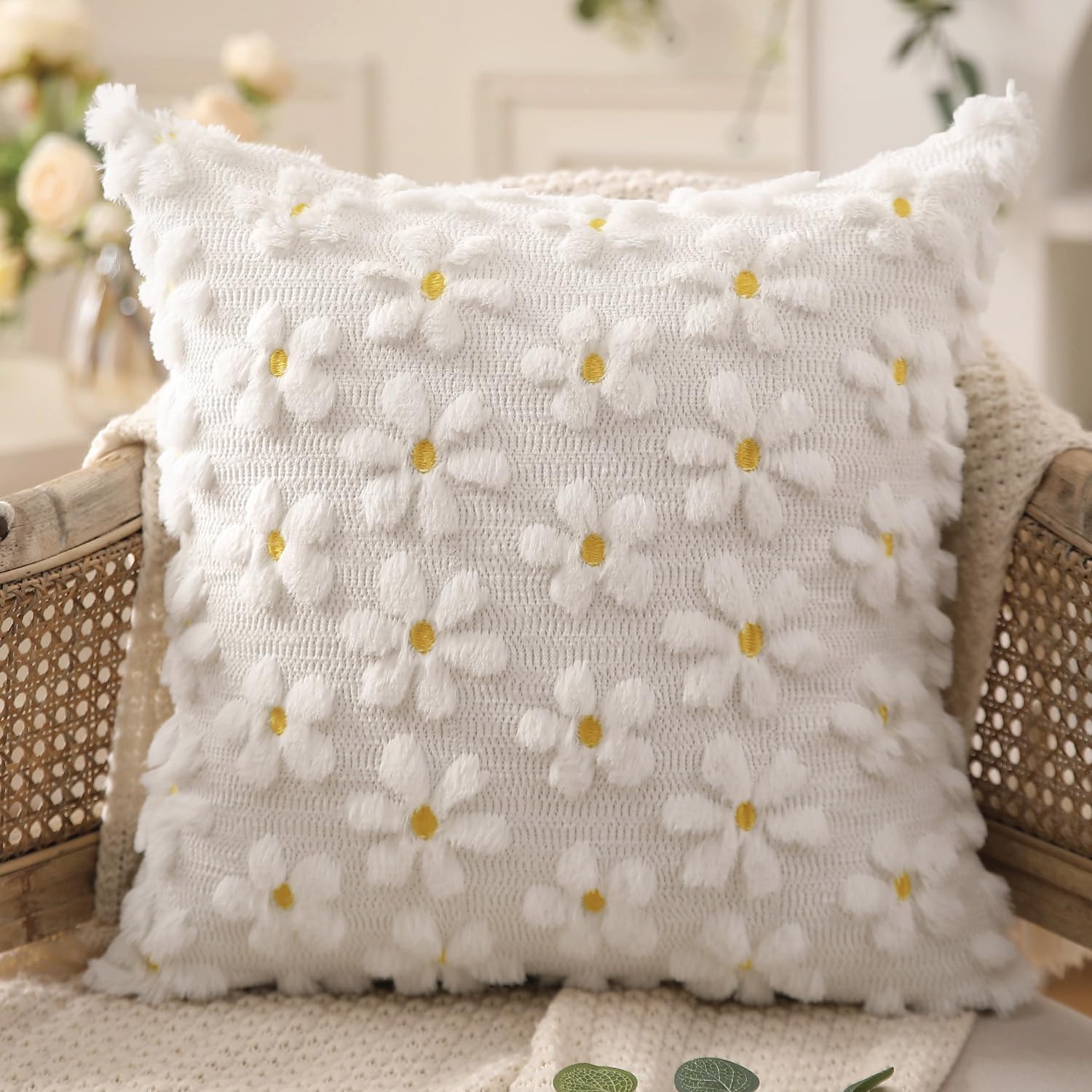 Foto 4 pulgar | Fundas De Almohada Dfxsz Para Primavera Y Verano, 50 X 50 Cm, Color Amarillo, Juego De 2 - Venta Internacional.