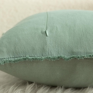 Foto 3 | Fundas De Almohada Mandioo De Algodón Neutro Con Flecos De 45 X 45 Cm, Color Verde Salvia - Venta Internacional.