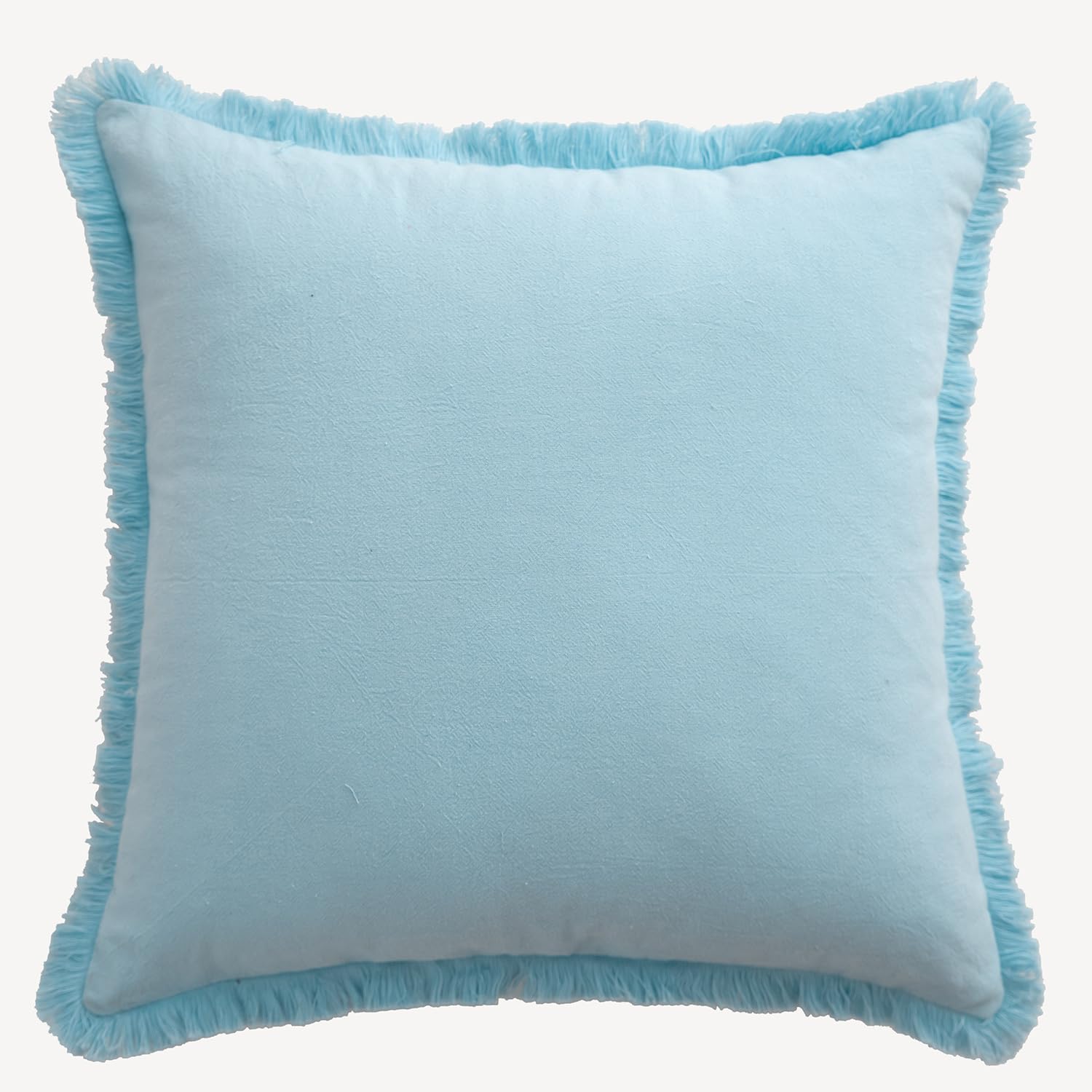 Foto 7 pulgar | Fundas De Almohada Mandioo De Algodón Neutro Con Flecos De 45 X 45 Cm, Color Azul Claro - Venta Internacional.