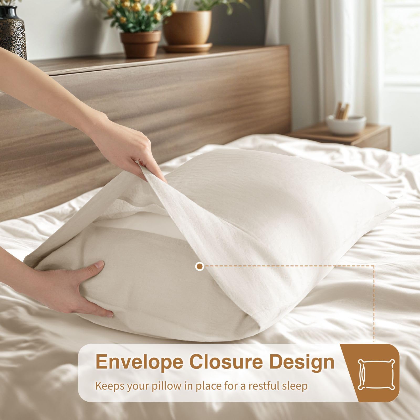 Foto 4 pulgar | Juego De Fundas De Almohada Sonoro Kate 100% Lino Francés De 20 X 30 Cm (paquete De 2) - Venta Internacional.