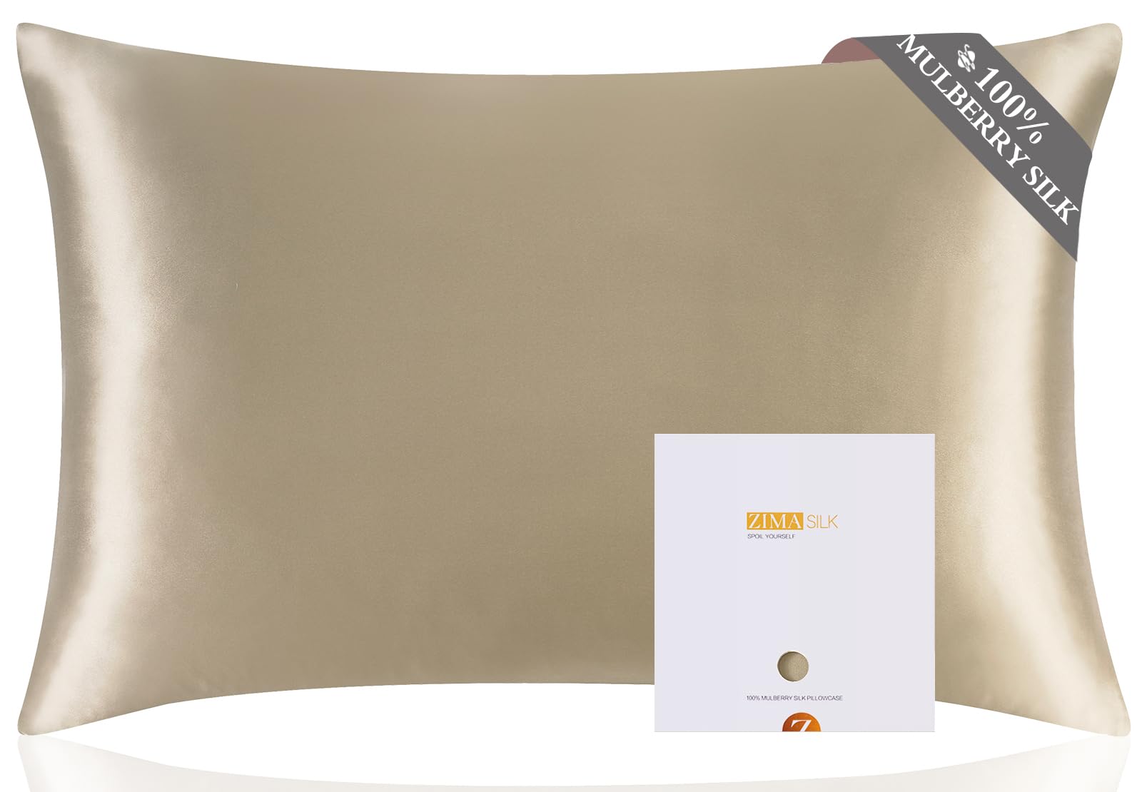 Foto 2 pulgar | Funda De Almohada De Seda Zimasilk 100% Pura Mulberry Silk Queen Taupe - Venta Internacional.