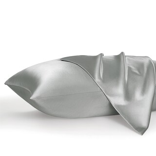 Foto 1 | Juego De 2 Fundas De Cama Satinadas, Tamaño Queen, Gris Plateado - Venta Internacional.