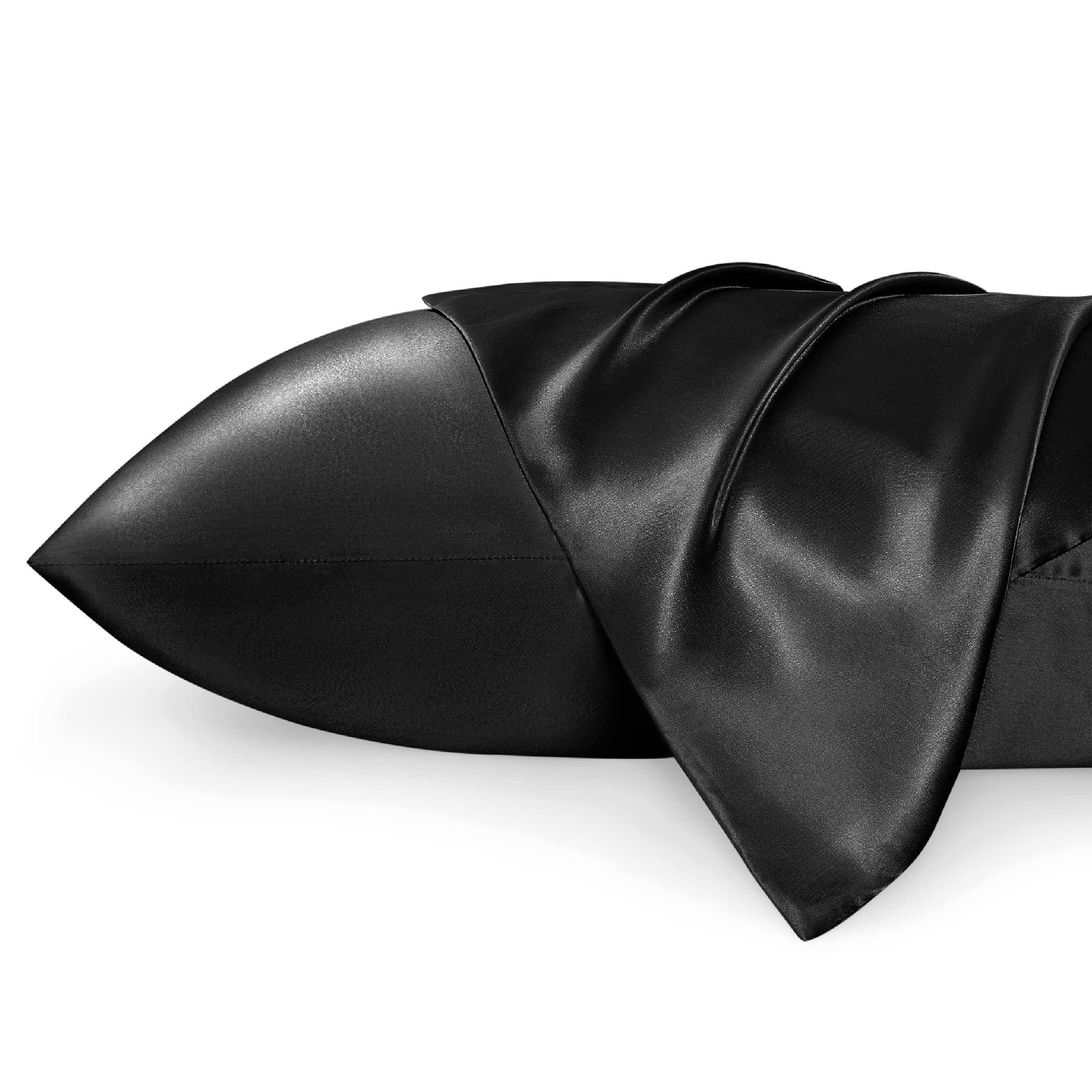 Foto 2 pulgar | Funda De Cama De Satén Para Cabello Y Piel Queen, Paquete De 2, Color Negro - Venta Internacional.