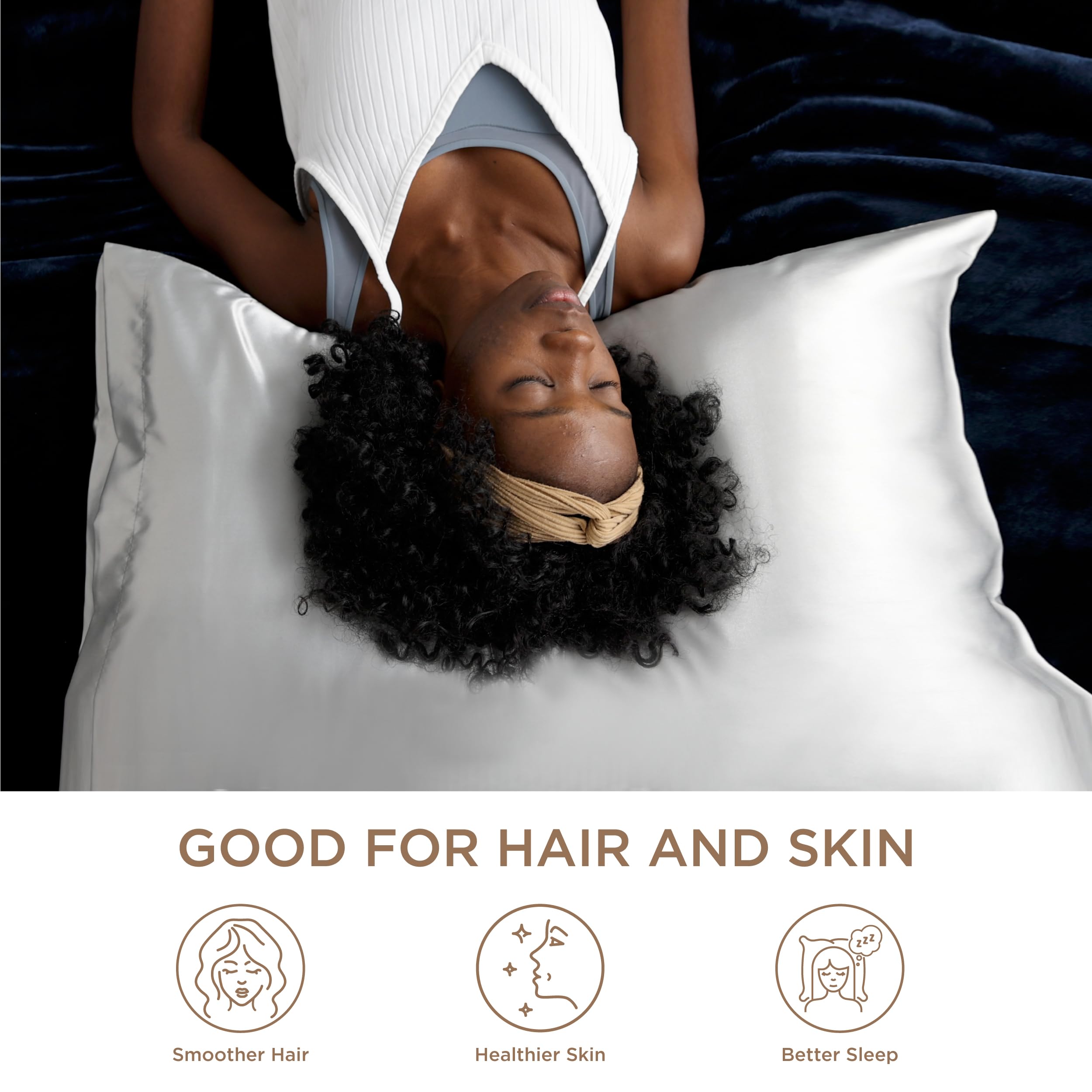 Foto 4 pulgar | Funda De Cama De Satén Para Cabello Y Piel Queen, Paquete De 2, Color Negro - Venta Internacional.