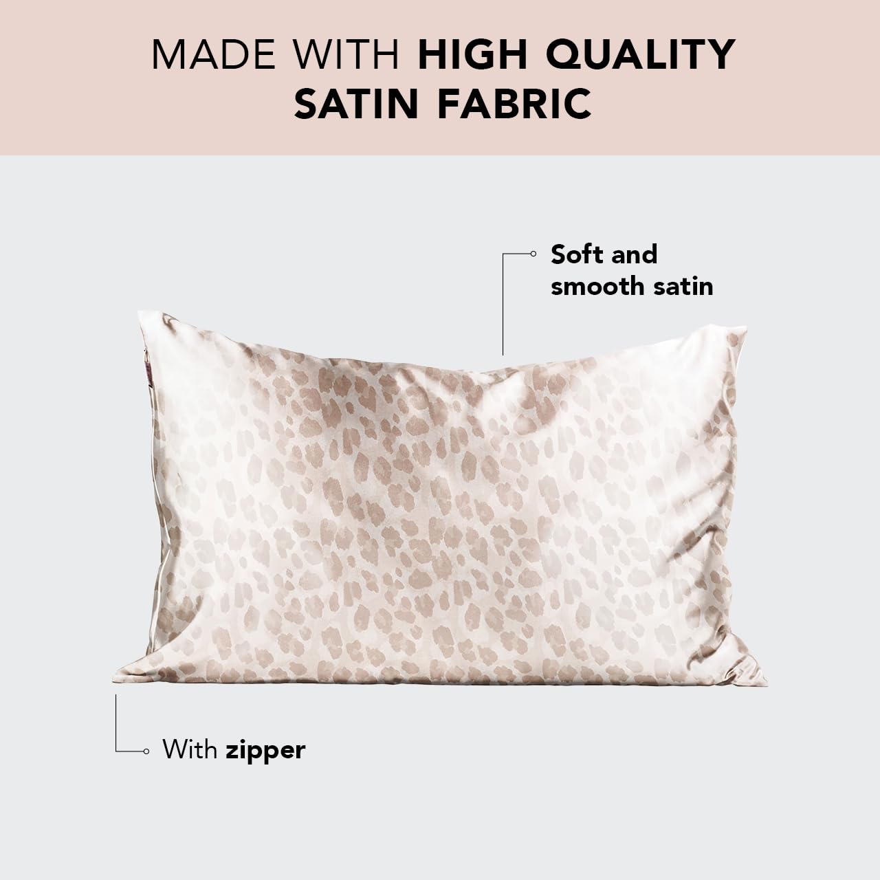 Foto 2 | Funda De Almohada Kitsch Satinada Con Cremallera Para Almohada Tamaño Queen - Venta Internacional.