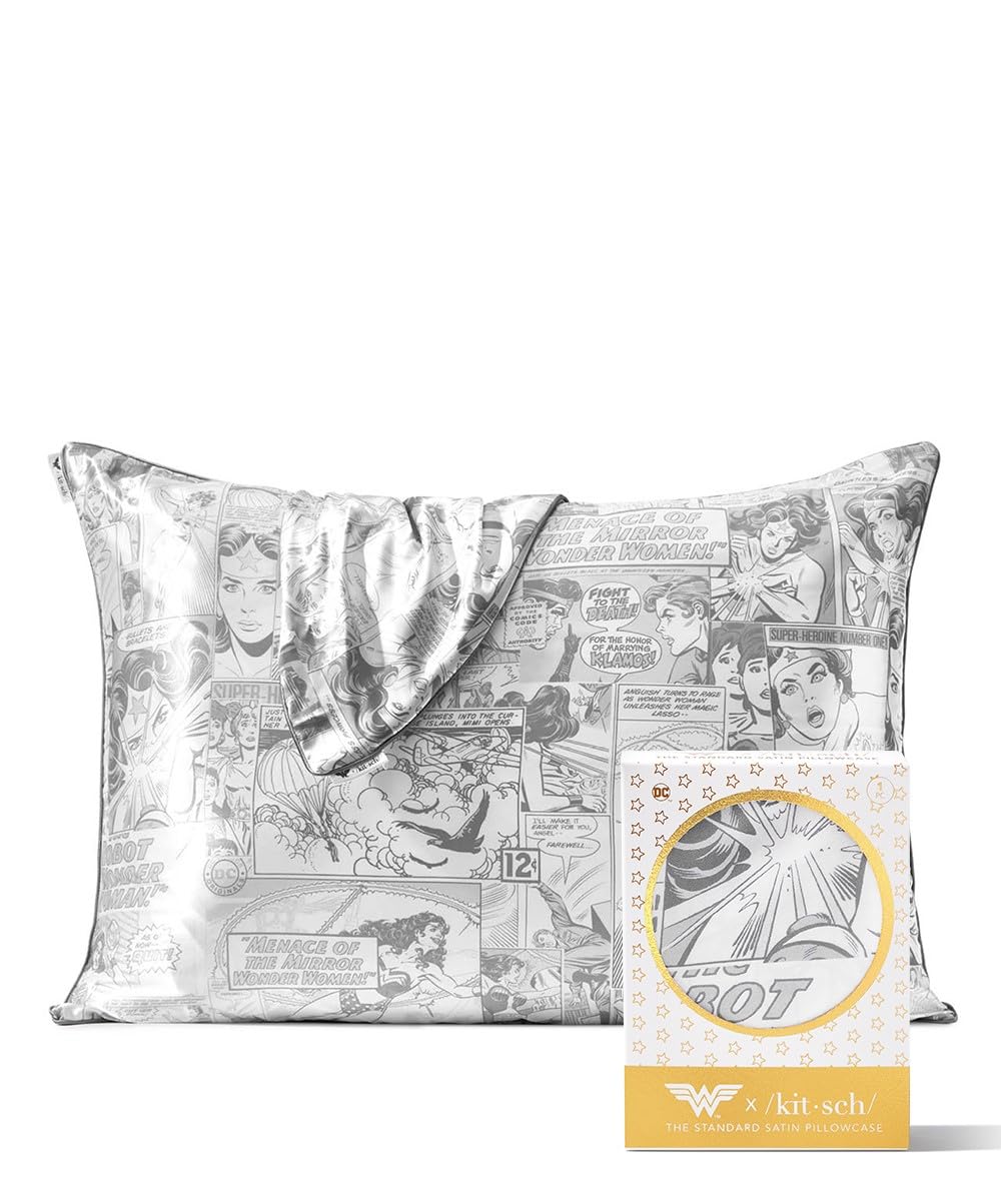 Foto 1 | Funda De Almohada Kitsch Wonder Woman De Satén Tamaño Queen O Estándar - Venta Internacional.