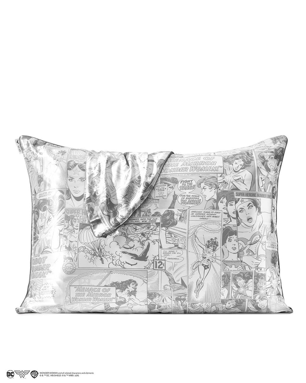 Foto 2 | Funda De Almohada Kitsch Wonder Woman De Satén Tamaño Queen O Estándar - Venta Internacional.