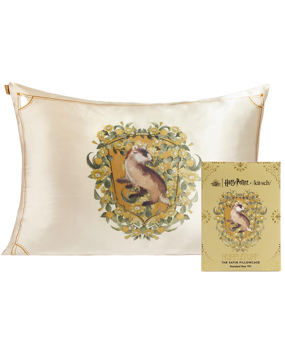 Foto 1 | Funda De Almohada Kitsch X Harry Potter Hufflepuff Satin Queen - Venta Internacional.