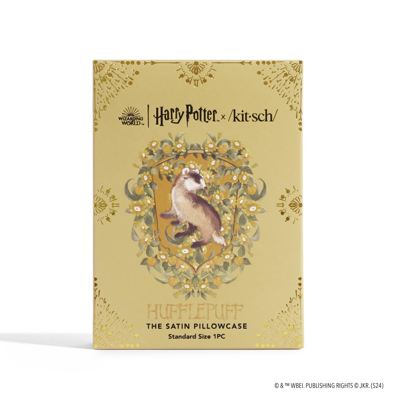 Foto 5 pulgar | Funda De Almohada Kitsch X Harry Potter Hufflepuff Satin Queen - Venta Internacional.