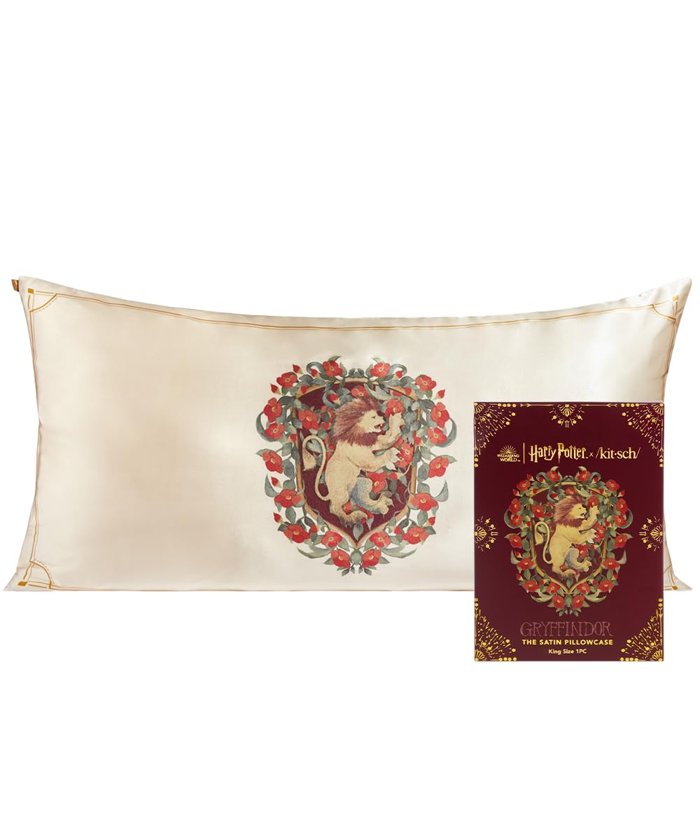 Foto 2 pulgar | Funda De Almohada Kitsch X Harry Potter Gryffindor Satinada, Tamaño King - Venta Internacional.