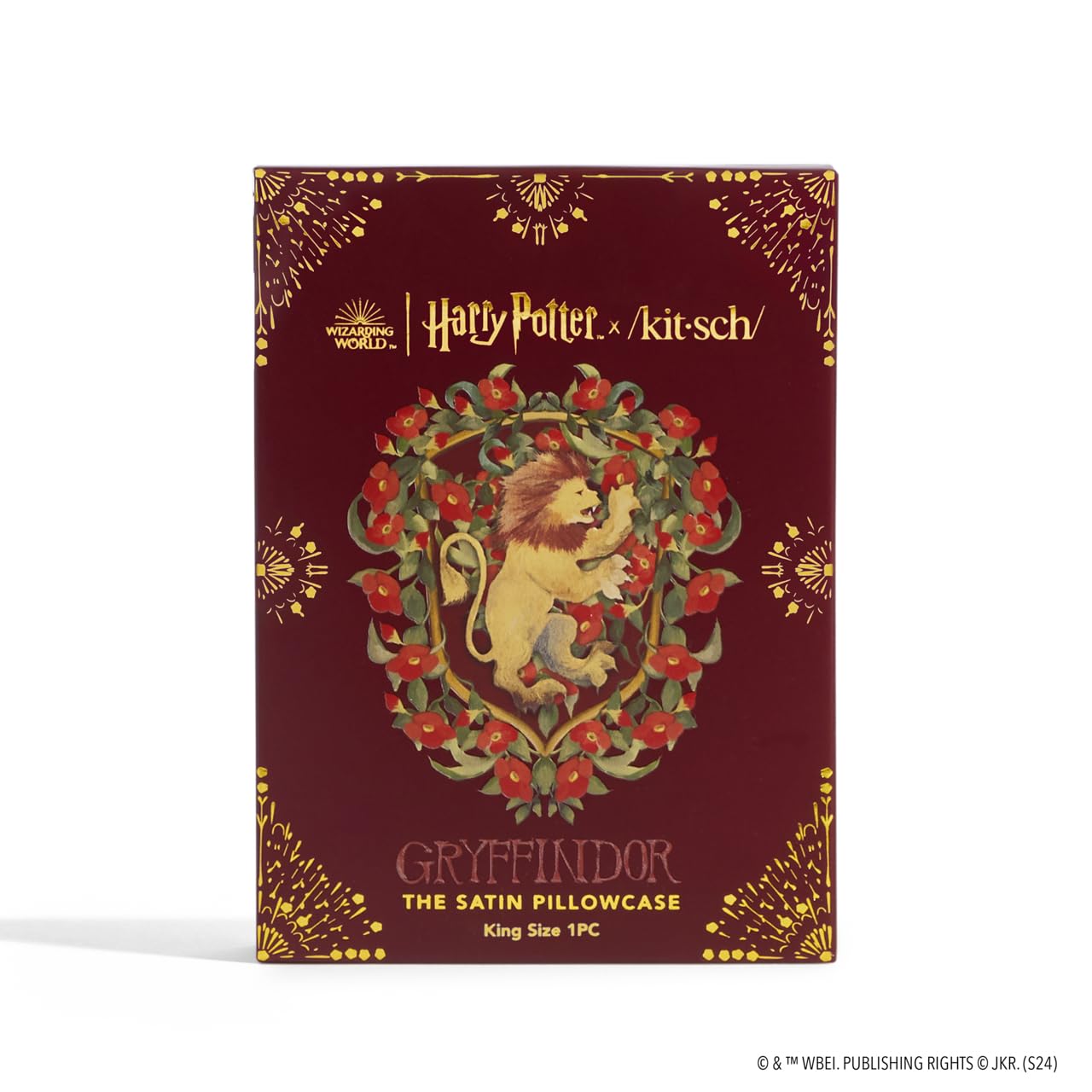 Foto 5 pulgar | Funda De Almohada Kitsch X Harry Potter Gryffindor Satinada, Tamaño King - Venta Internacional.