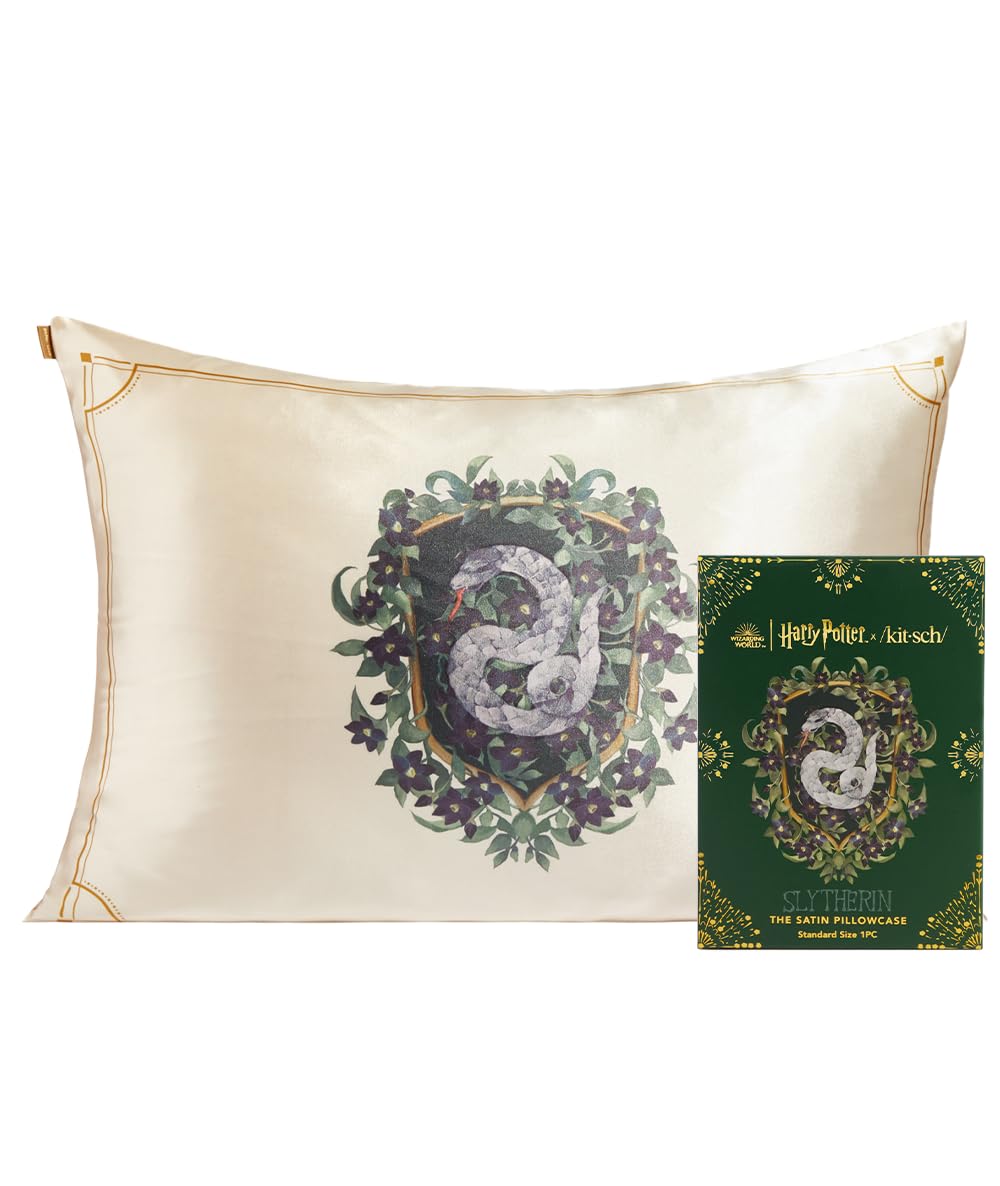 Foto 1 | Funda De Almohada Kitsch X Harry Potter Slytherin Satin Queen/standard - Venta Internacional.
