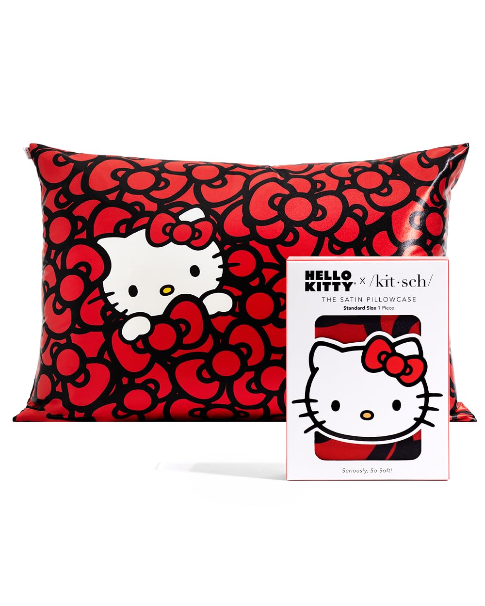 Foto 1 | Funda De Almohada Kitsch X Hello Kitty Sea Of Bows Satin Queen - Venta Internacional.