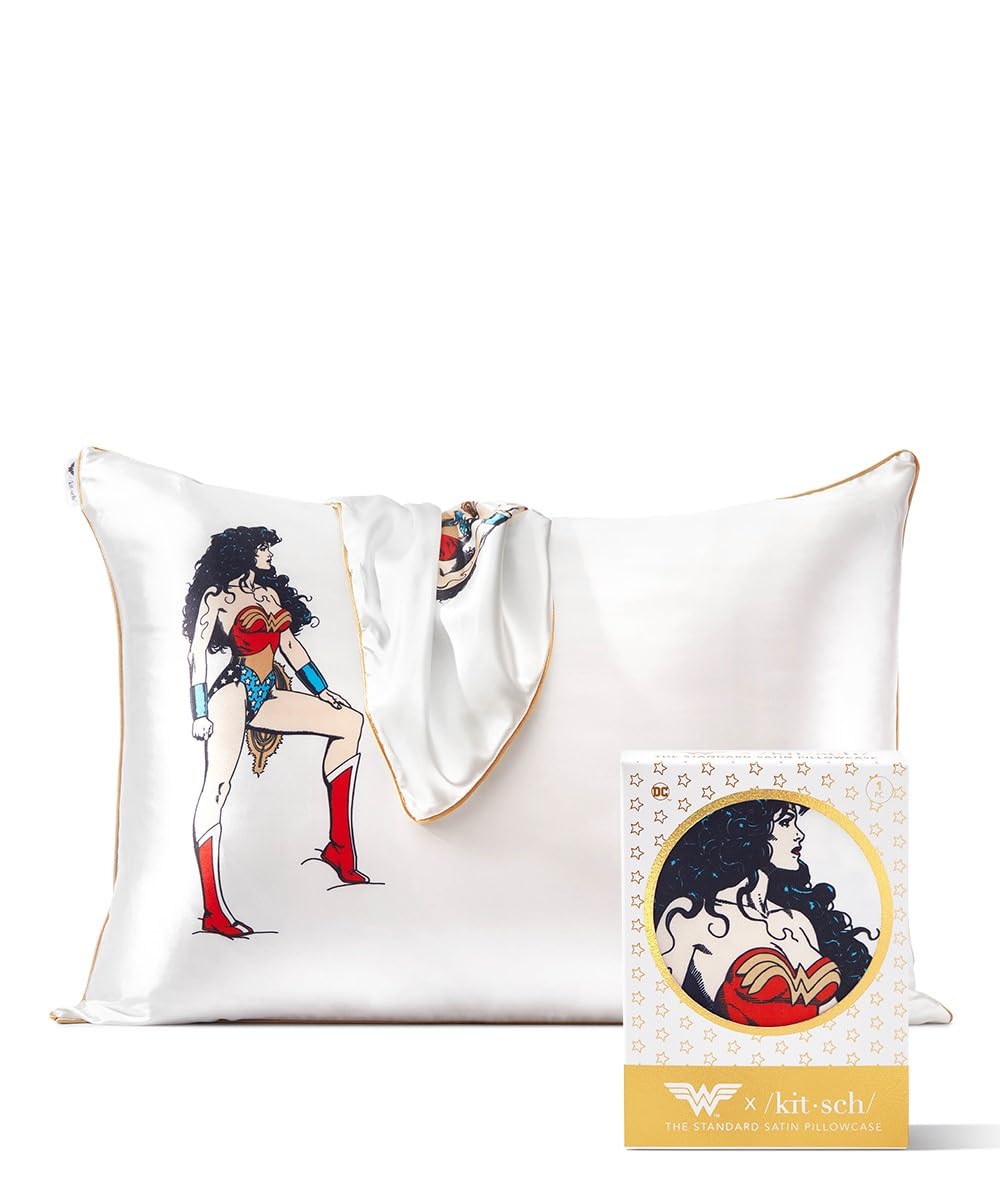 Foto 2 pulgar | Funda De Almohada Kitsch Wonder Woman Satinada Más Suave Que La Seda - Venta Internacional.