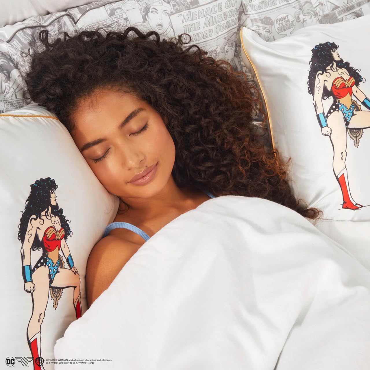 Foto 6 pulgar | Funda De Almohada Kitsch Wonder Woman Satinada Más Suave Que La Seda - Venta Internacional.