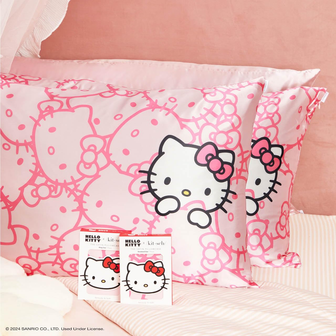 Foto 5 pulgar | Funda De Almohada Kitsch X Hello Kitty De Satén Para Almohada King Size - Venta Internacional.