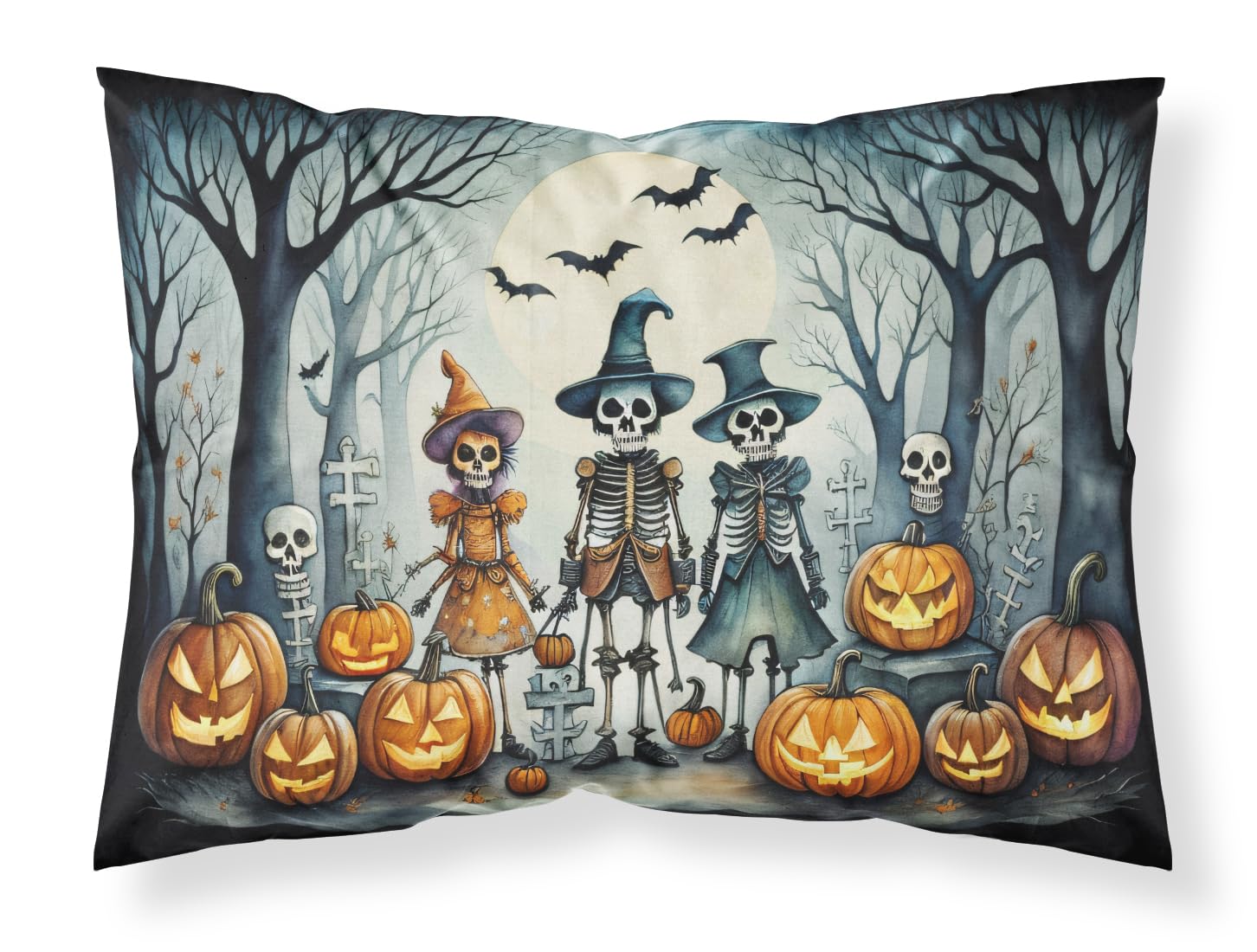 Foto 2 pulgar | Funda De Almohada Caroline's Treasures Calacas Skeletons Halloween - Venta Internacional.