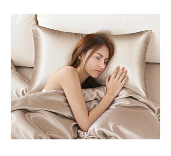 Foto 2 | 2pz Fundas De Almohada Estandar De Satén Y Sedosas Cómodas Champagne