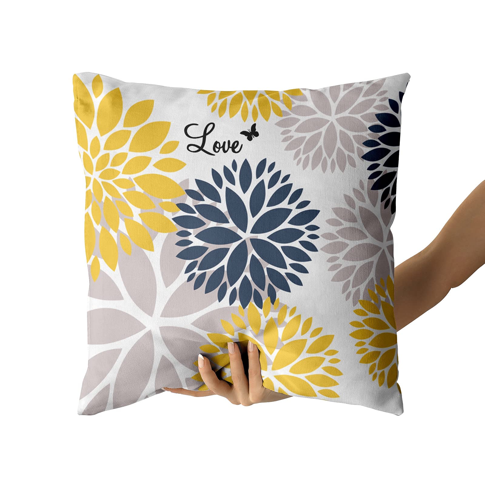 Foto 3 | Juego De 2 Fundas De Almohada Sweetshow Dahlia  60 X 60 Cm  Color Amarillo/gris - Venta Internacional.
