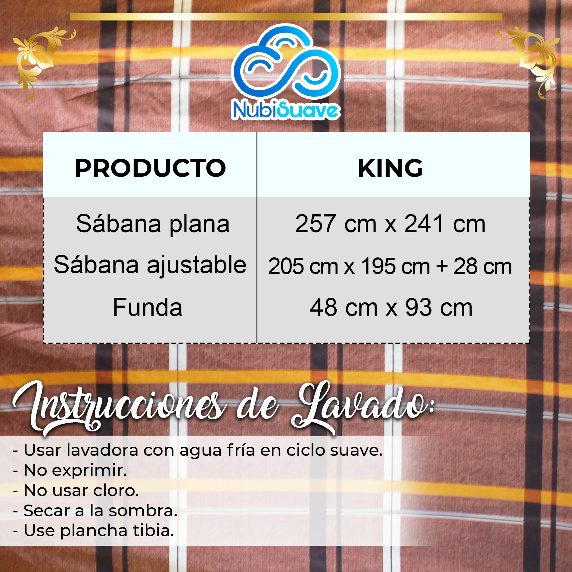 Foto 4 pulgar | Juego de Sabanas Nubisuave King Size color Anaranjado