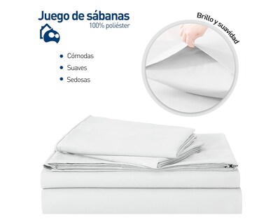 Foto 2 | Juego de Sabanas y Fundas Bluelander Queen Size Blanco