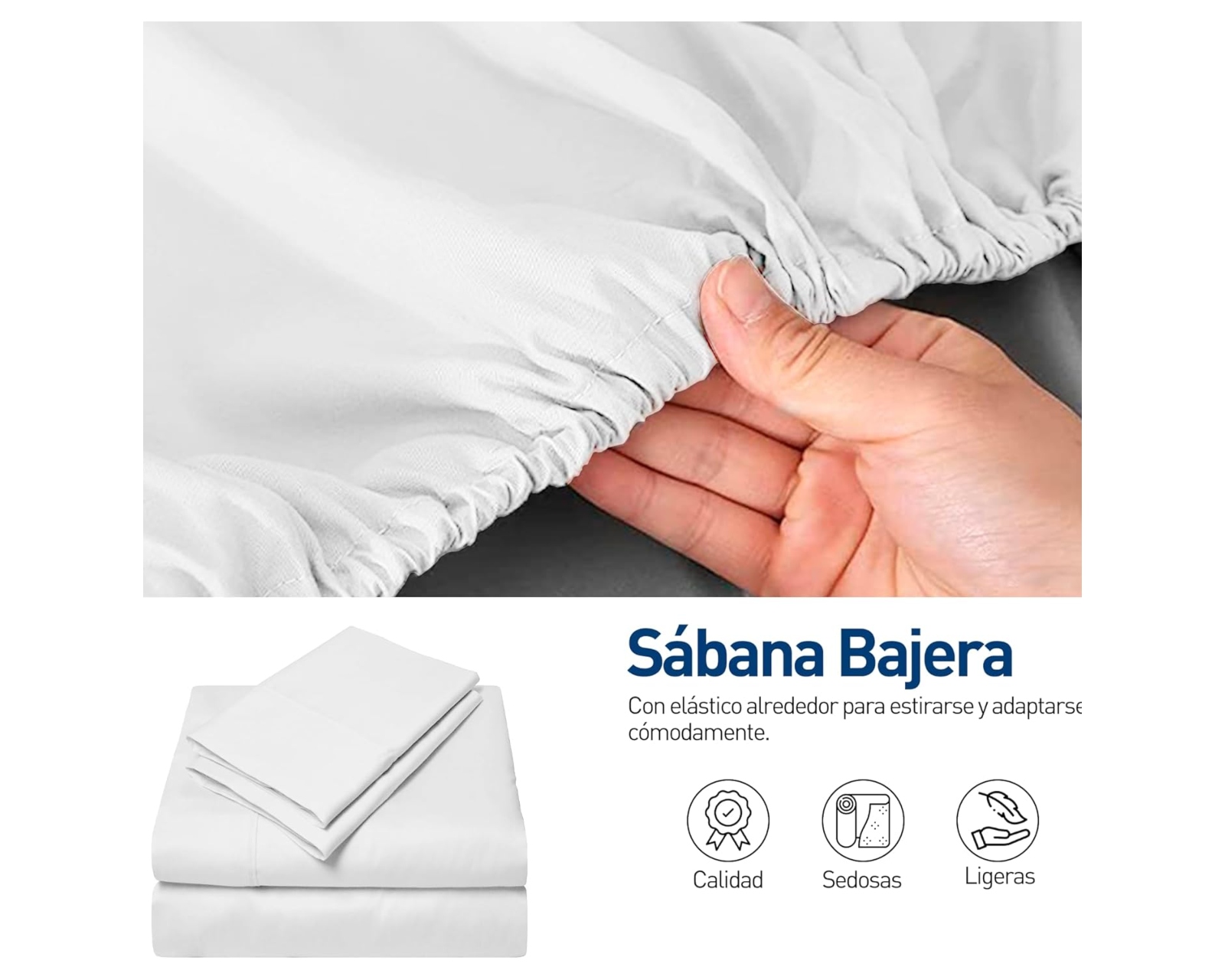 Foto 5 pulgar | Juego de Sabanas y Fundas Bluelander Queen Size Blanco