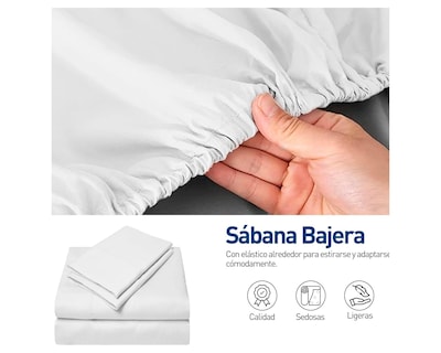 Foto 4 | Juego de Sabanas y Fundas Bluelander Queen Size Blanco
