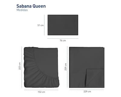 Foto 5 | Juego de Sabanas y Fundas Bluelander Queen Size Negro