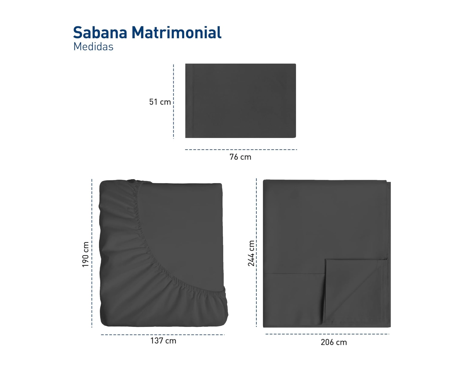 Foto 5 | Juego de Sábanas Matrimonial Bluelander Negra 4 Piezas 100% Poliéster de Microfibra Ultrasuave