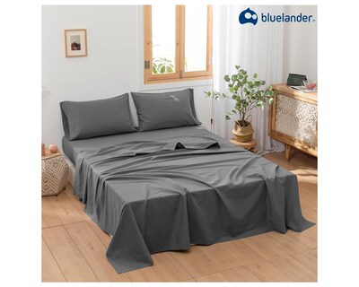 Foto 7 | Juego de Sábanas Individual Bluelander Gris 3 Piezas 100% Poliéster de Microfibra Ultrasuave