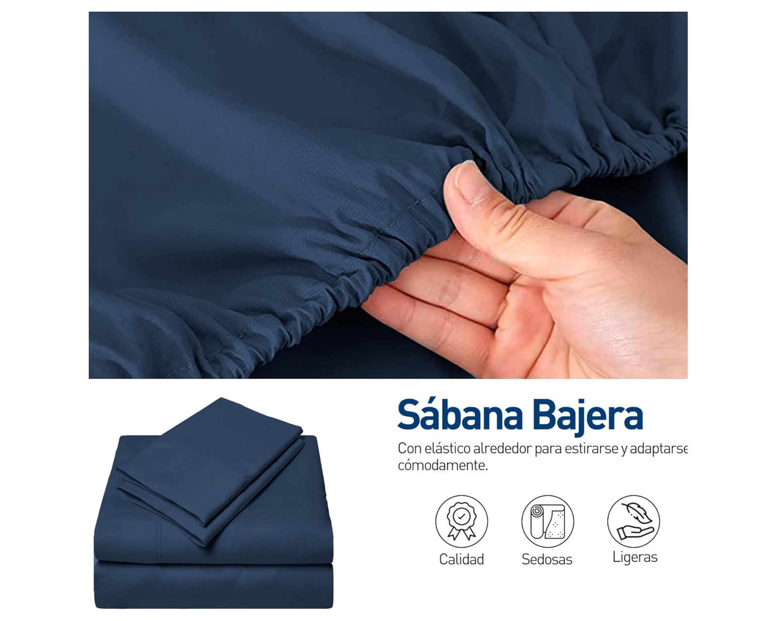 Foto 5 pulgar | Juego de Sábanas Matrimonial Bluelander Azul 4 Piezas 100% Poliéster de Microfibra Ultrasuave