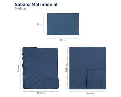 Foto 5 | Juego de Sábanas Matrimonial Bluelander Azul 4 Piezas 100% Poliéster de Microfibra Ultrasuave