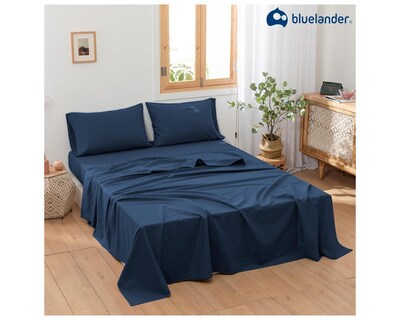 Foto 7 | Juego de Sábanas Matrimonial Bluelander Azul 4 Piezas 100% Poliéster de Microfibra Ultrasuave
