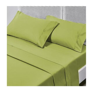 Foto 3 | Juego De Sábanas Okaeri De 200 Hilos, 4 Piezas, Color Verde, Juego De 2 - Venta Internacional.