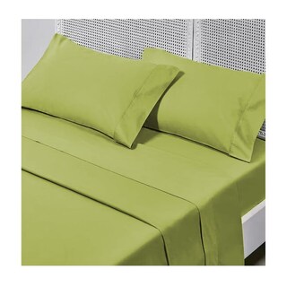 Foto 5 | Juego De Sábanas Okaeri De 200 Hilos, 4 Piezas, Color Verde, Juego De 2 - Venta Internacional.