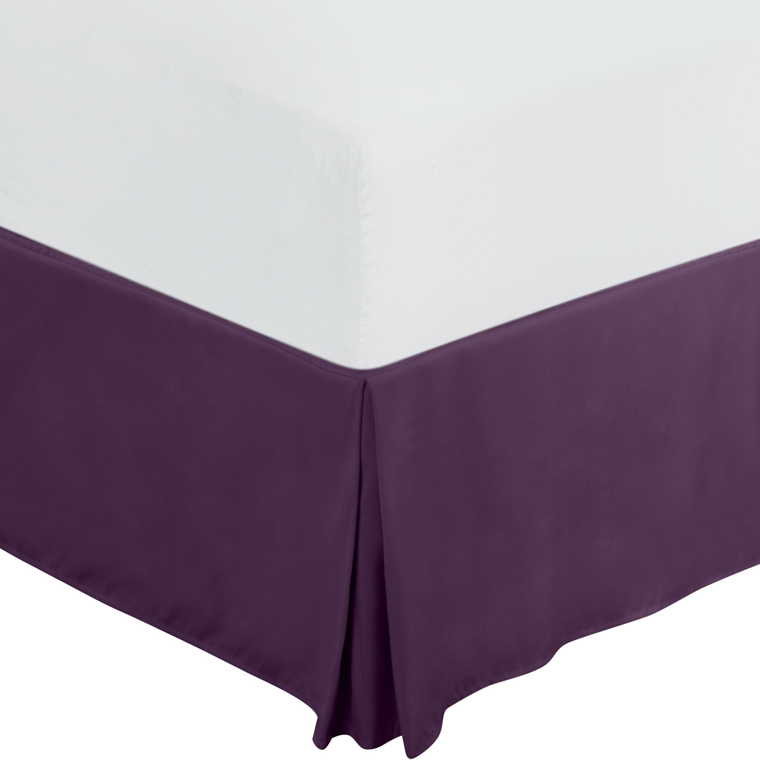 Foto 2 pulgar | Falda De Cama Utopia Bedding Completa Con Pliegues Cuádruples Y Volantes Morados - Venta Internacional.