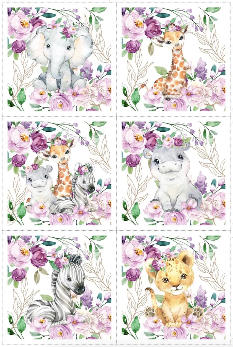 Foto 1 | Juego De Paneles De Tela Unique Safari Violet Flowers (6 Paneles) - Venta Internacional.